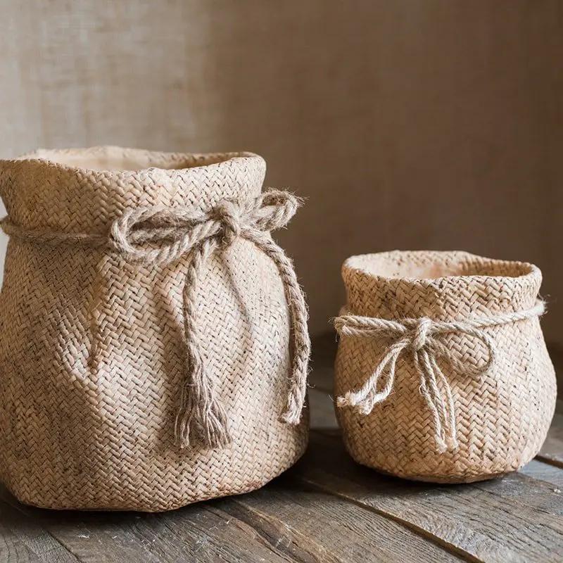 Ribbon Bag Style Concrete Garden Pot by RusticReach
