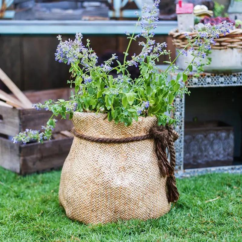 Ribbon Bag Style Concrete Garden Pot by RusticReach