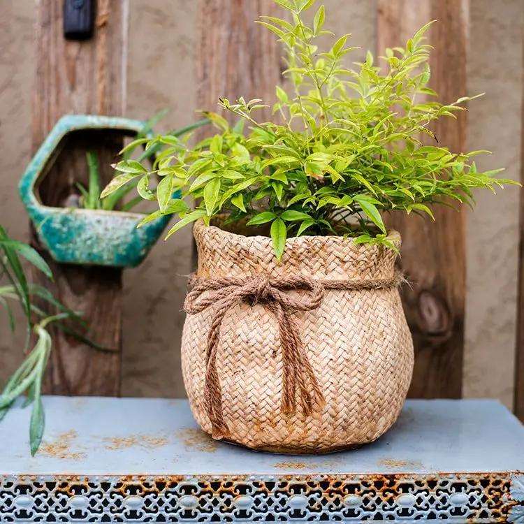 Ribbon Bag Style Concrete Garden Pot by RusticReach