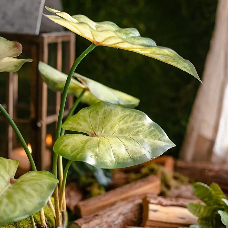 Faux Artificial Rooted Bunch Alocasia 19" Tall by RusticReach