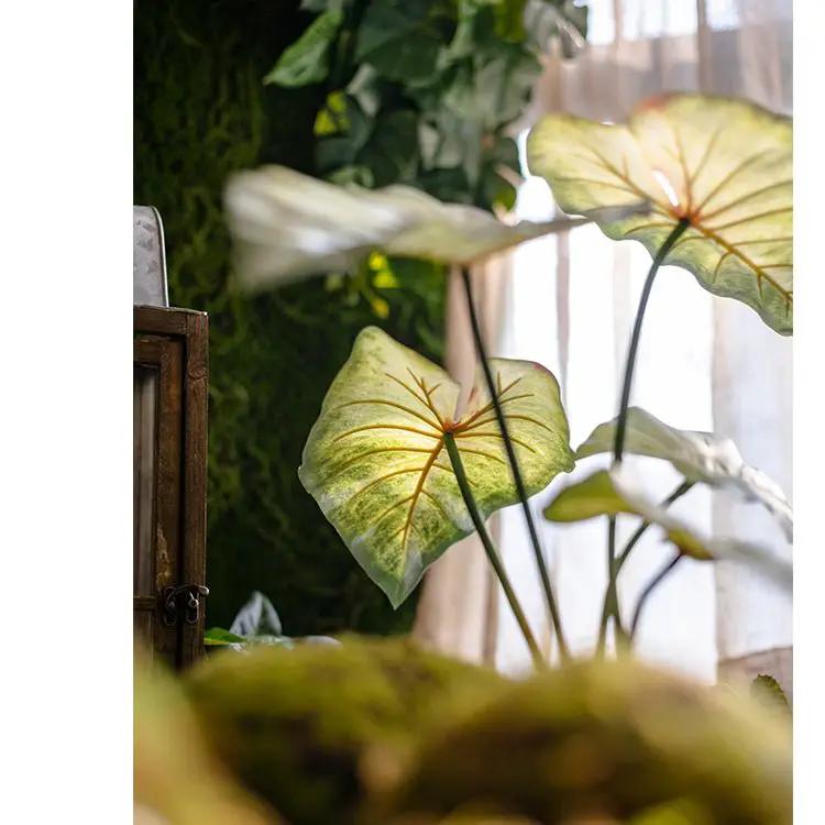 Faux Artificial Rooted Bunch Alocasia 19" Tall by RusticReach