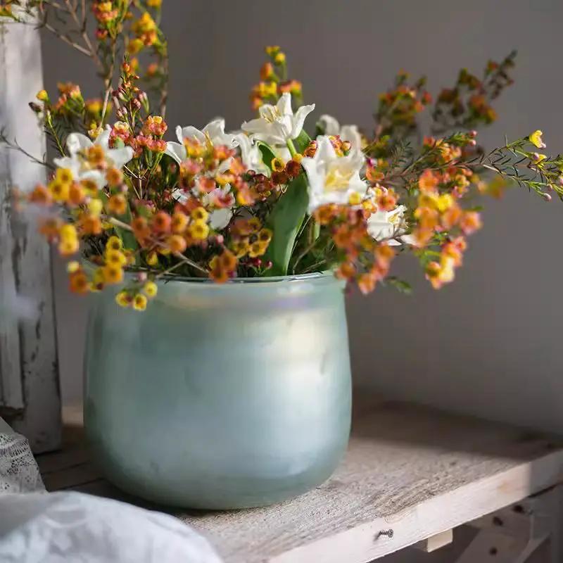 Ruhai Low Glass Vase by RusticReach