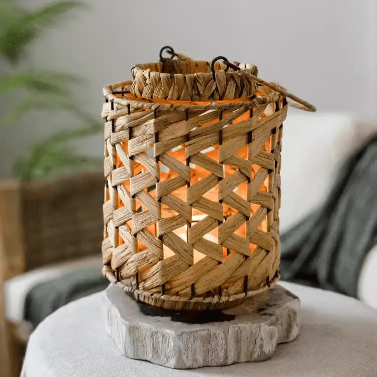 Rustic Seagrass Handwoven Candle Lantern by RusticReach