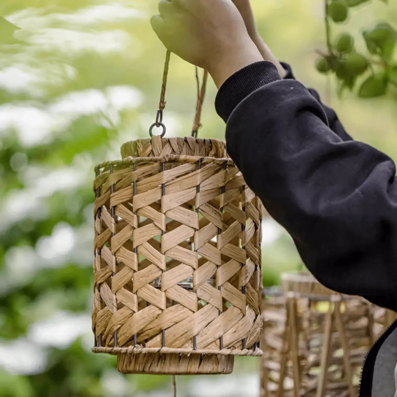 Rustic Seagrass Handwoven Candle Lantern by RusticReach