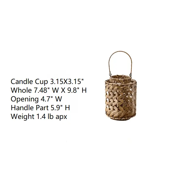 Rustic Seagrass Handwoven Candle Lantern by RusticReach