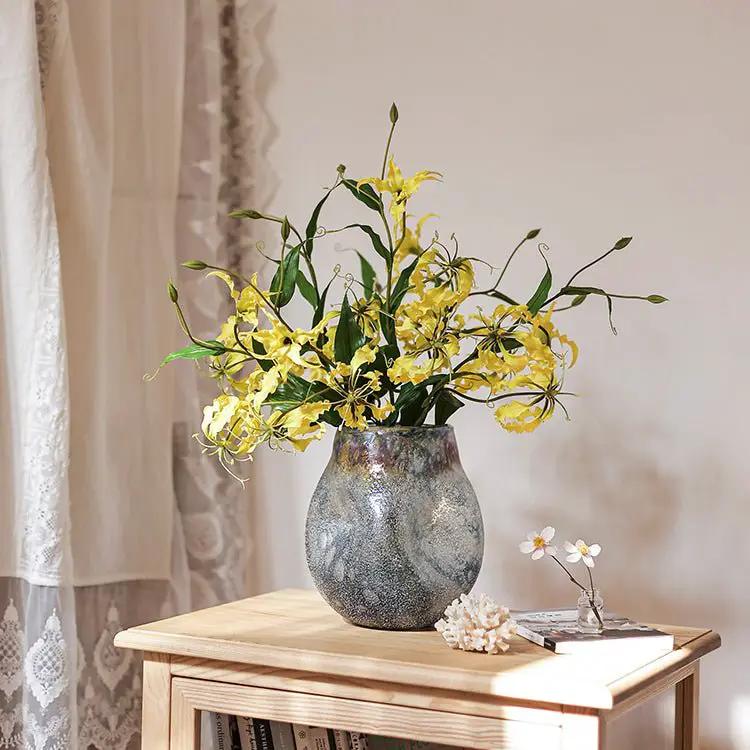 Faux Silk Flower Flame Lily Stem 29" Tall by RusticReach