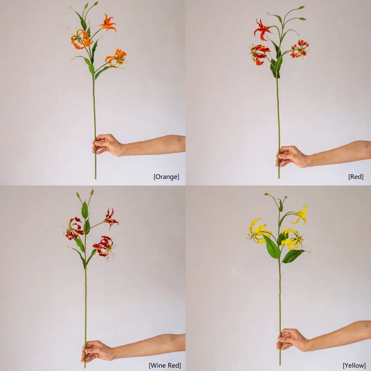 Faux Silk Flower Flame Lily Stem 29" Tall by RusticReach