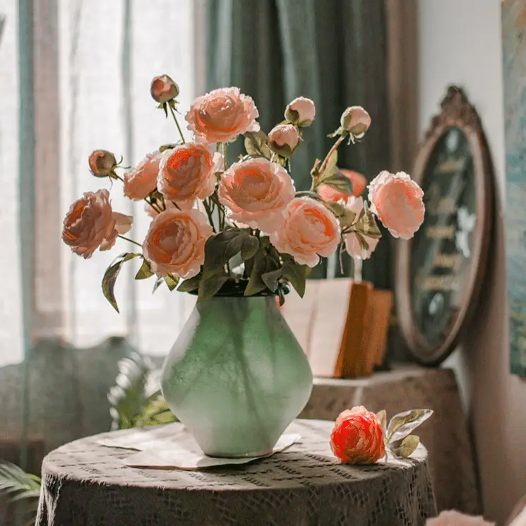 Faux Silk Peony Stem 27" Tall Artificial by RusticReach
