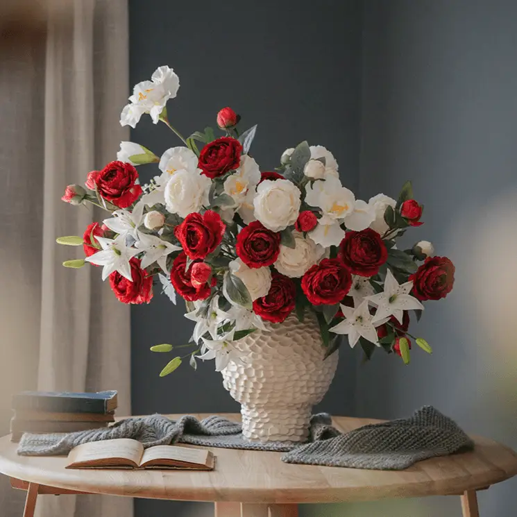 Faux Silk Peony Stem 27" Tall Artificial by RusticReach