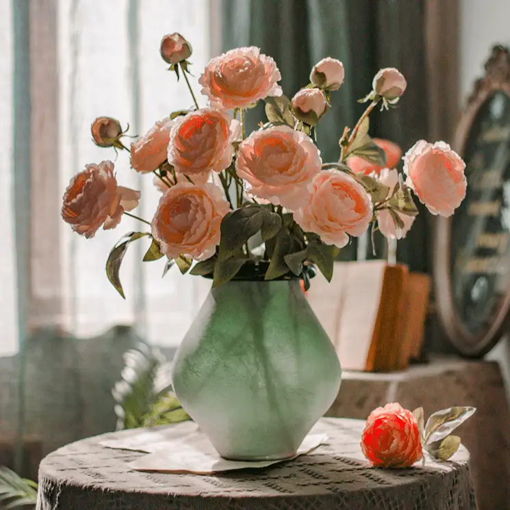 Faux Silk Peony Stem 27" Tall Artificial by RusticReach