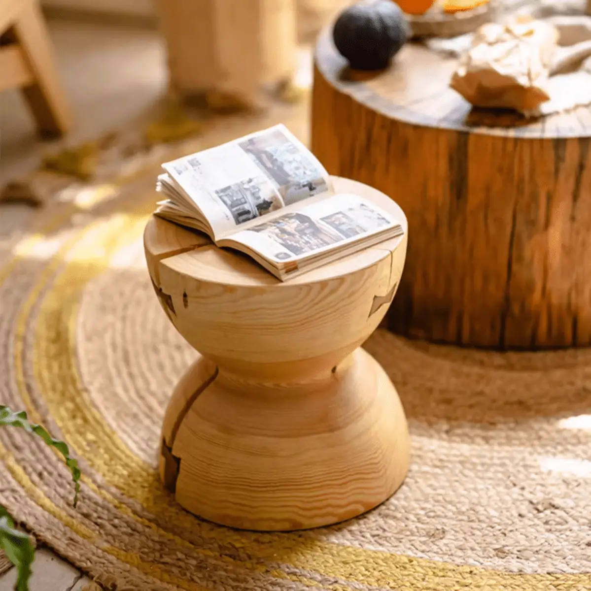 Solid Wood Natural End Table by RusticReach