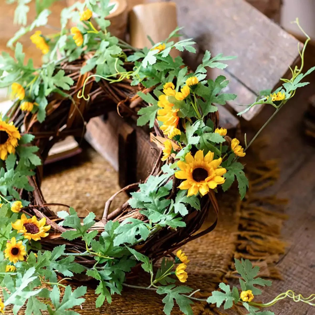 Sunlit Bloom Sunflower Garland 51" Long by RusticReach