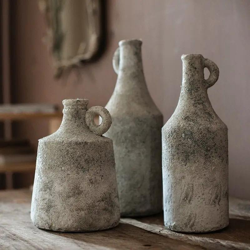 Small Opening Rough Textured Dried Flower Vase by RusticReach