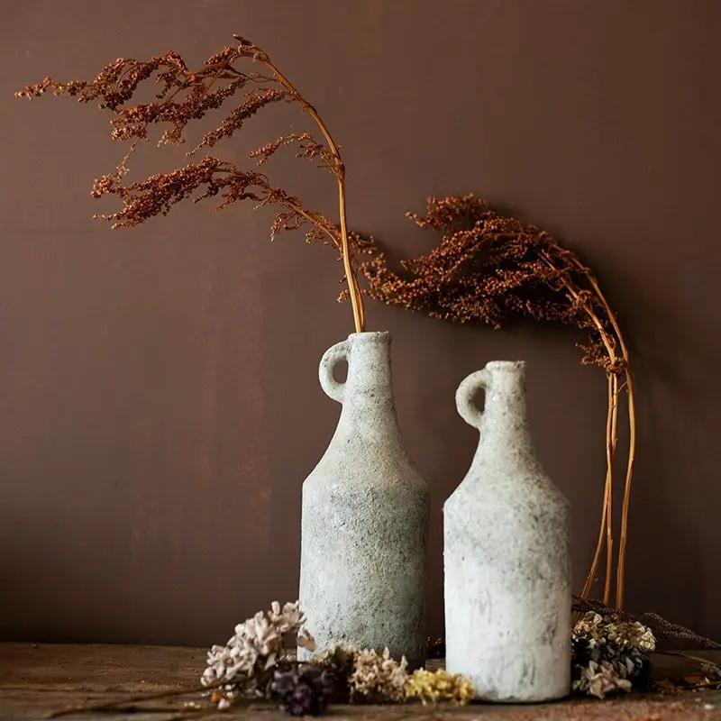 Small Opening Rough Textured Dried Flower Vase by RusticReach