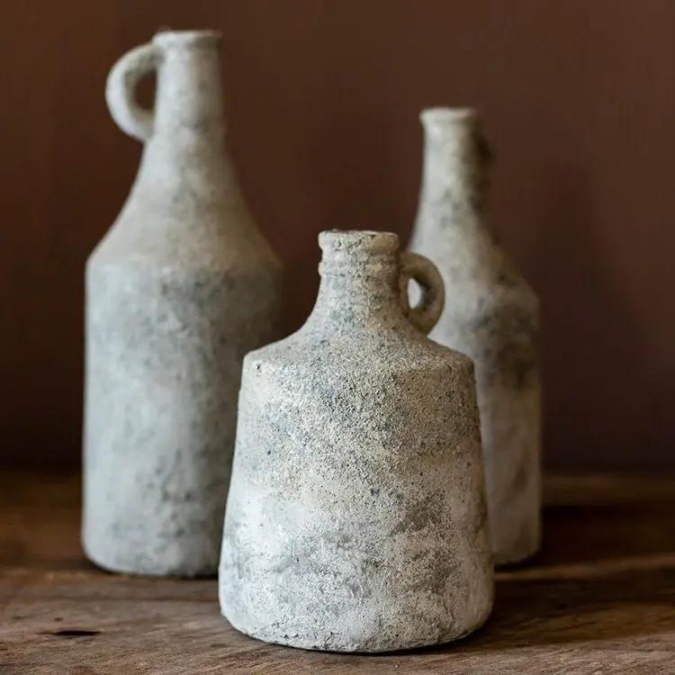 Small Opening Rough Textured Dried Flower Vase by RusticReach