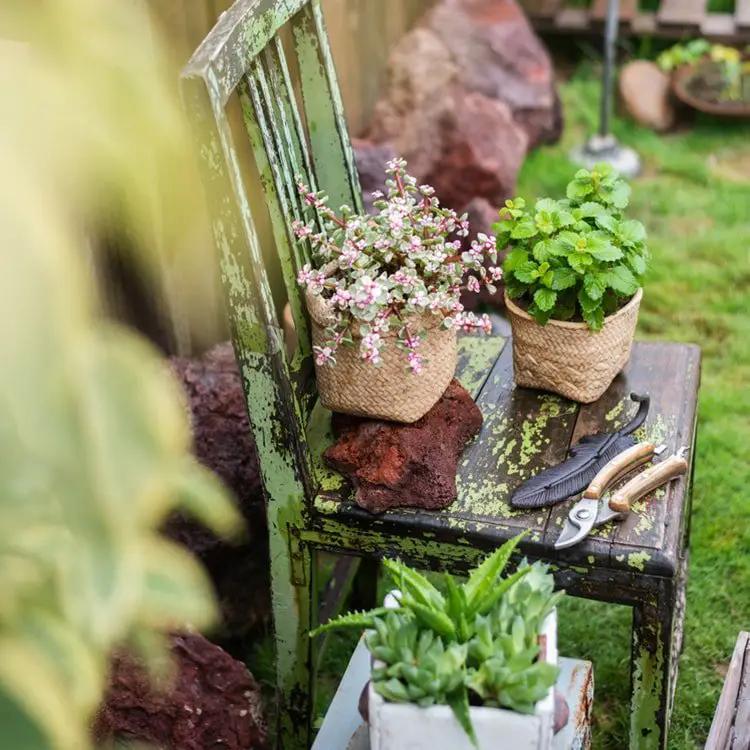 Straw Basket Style Concrete Planter by RusticReach