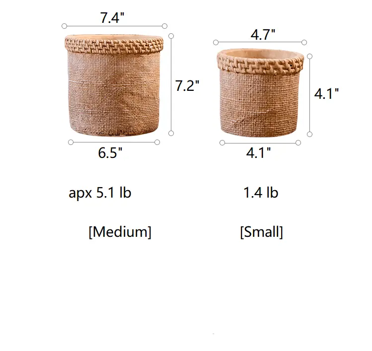 Straw Looking Concrete Planter by RusticReach