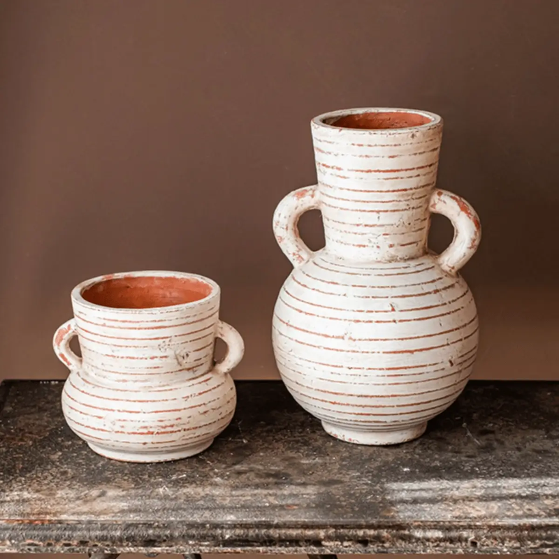 Terracotta Planter Vase with Handles by RusticReach