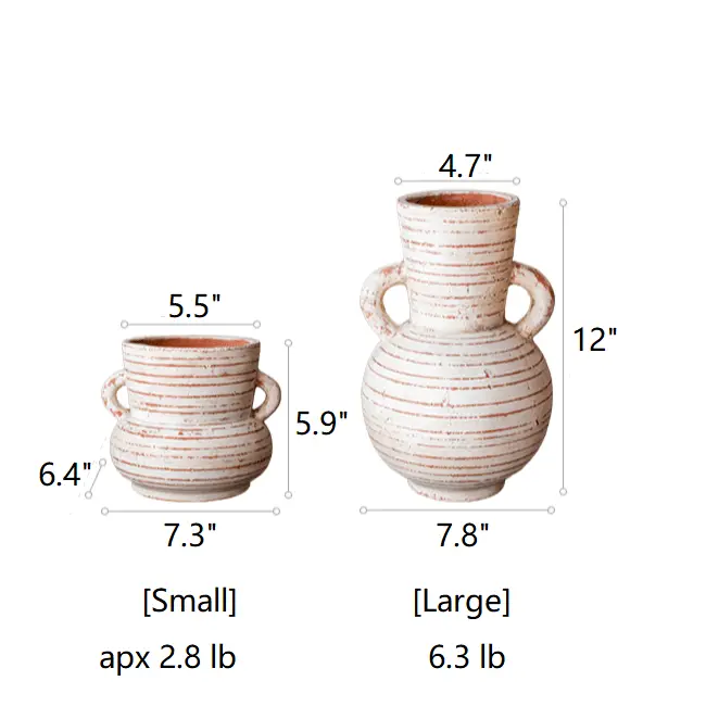 Terracotta Planter Vase with Handles by RusticReach