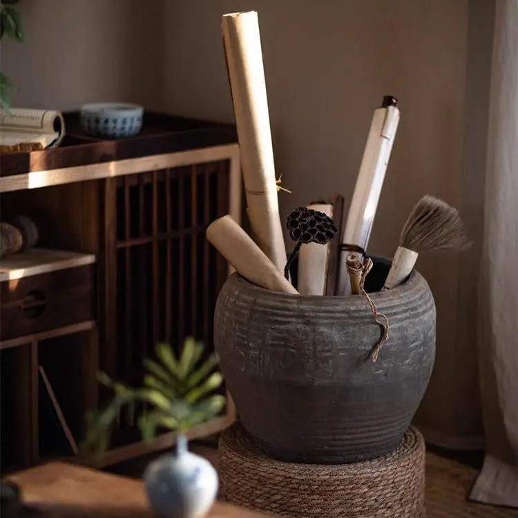 Traditional Round Belly Zen Style Ceramic Vase by RusticReach
