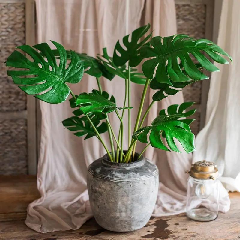 Artificial Faux Real Touch Turtle Leaf Stem Bunch by RusticReach