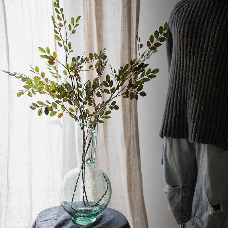 Artificial Faux Green Tzu Tan Leaf Stem 37" Tall by RusticReach