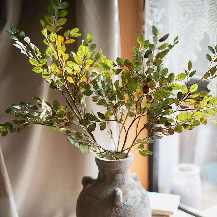 Artificial Faux Green Tzu Tan Leaf Stem 37" Tall by RusticReach