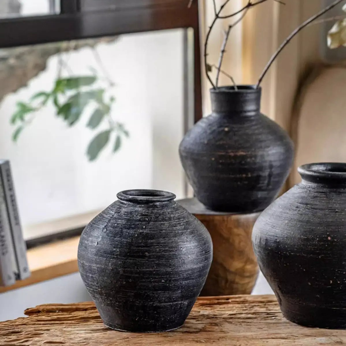 Vintage Wabi-Sabi Style Ceramic Jar by RusticReach
