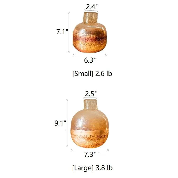 Hand Blown Bubble Glass Bud Vase Amber by RusticReach