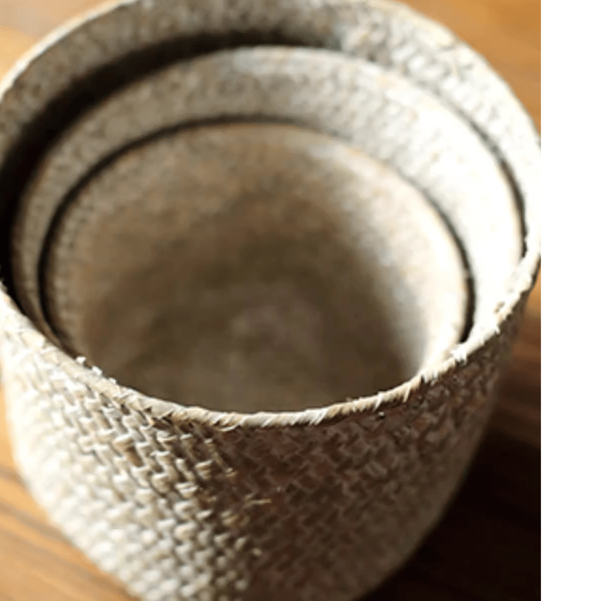 Natural Woven Round Storage Basket by RusticReach