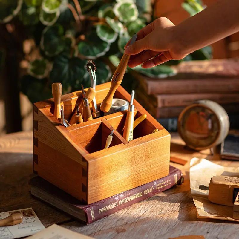Solid Wood Desktop Organizer Small Organizer by RusticReach