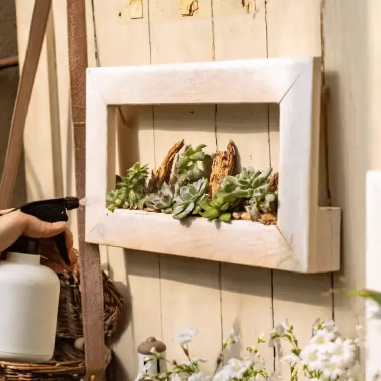 Wood Hanging Floral Frame by RusticReach