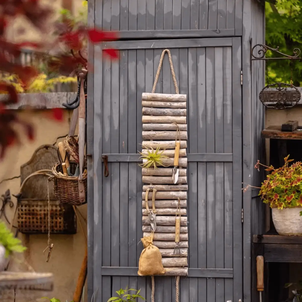 Rustic Wood Ladder Wall Décor Tool Organizer by RusticReach