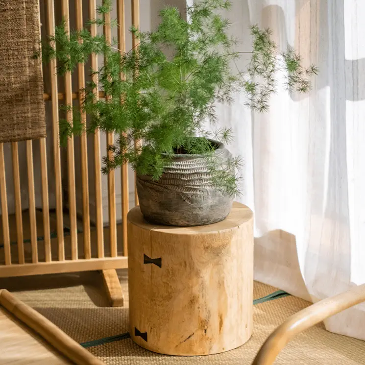 Pine Wood Pedestal Table Side Table by RusticReach