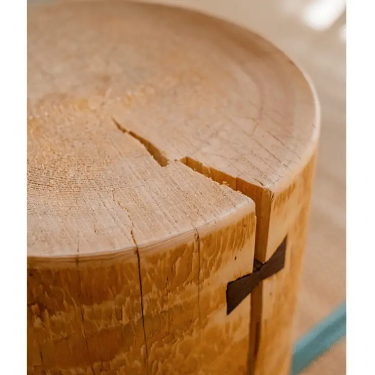 Pine Wood Pedestal Table Side Table by RusticReach