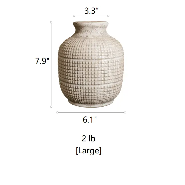 White Textured Porcelain Ceramic Jar Vase by RusticReach
