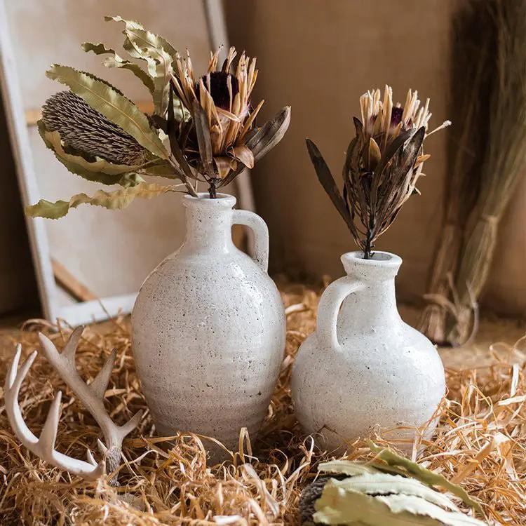 White Ceramic Vase Small Opening Vase by RusticReach