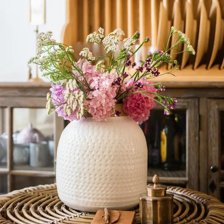 White Flower Vase Glazed Ceramic Vase by RusticReach