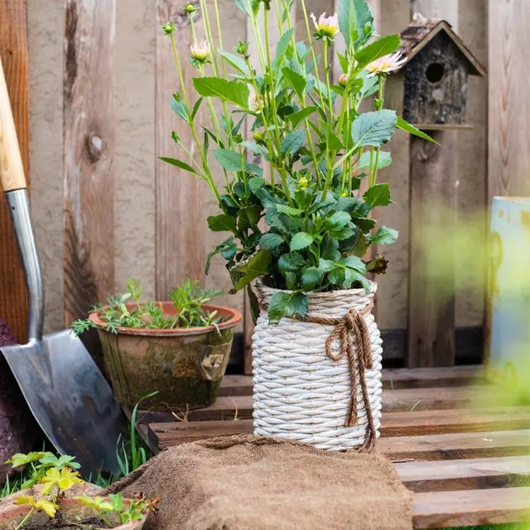 Willow Style Ribbon Concrete Flower Pot by RusticReach
