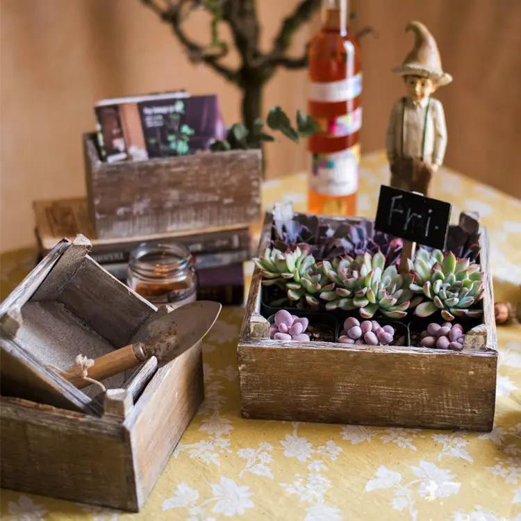 Square Solid Wood Table Box Set of 3 by RusticReach