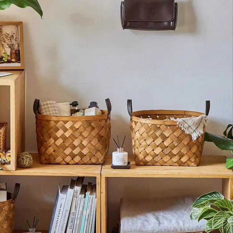 Rustic Handwoven Woodchip Basket by RusticReach