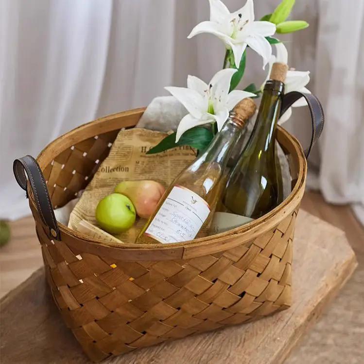 Rustic Handwoven Woodchip Basket by RusticReach