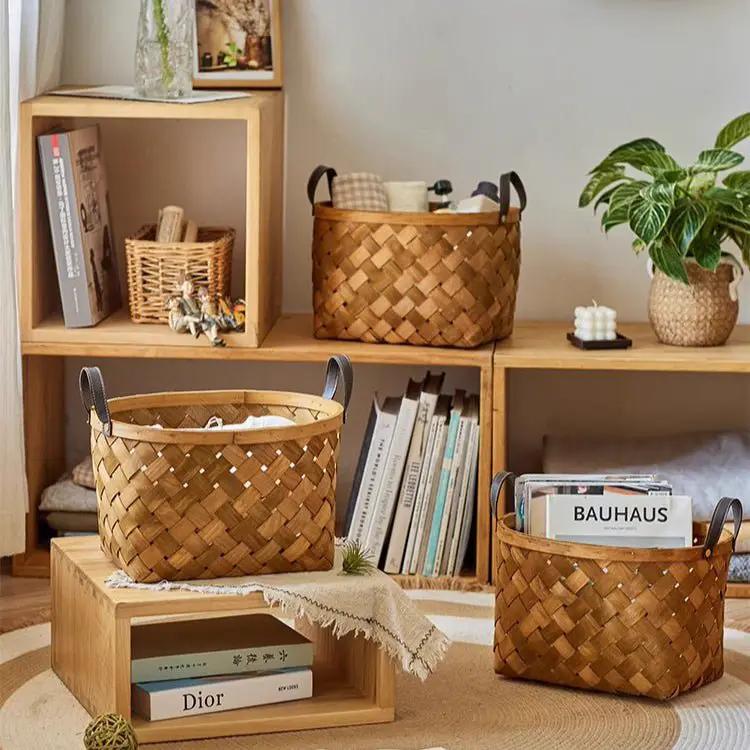 Rustic Handwoven Woodchip Basket by RusticReach