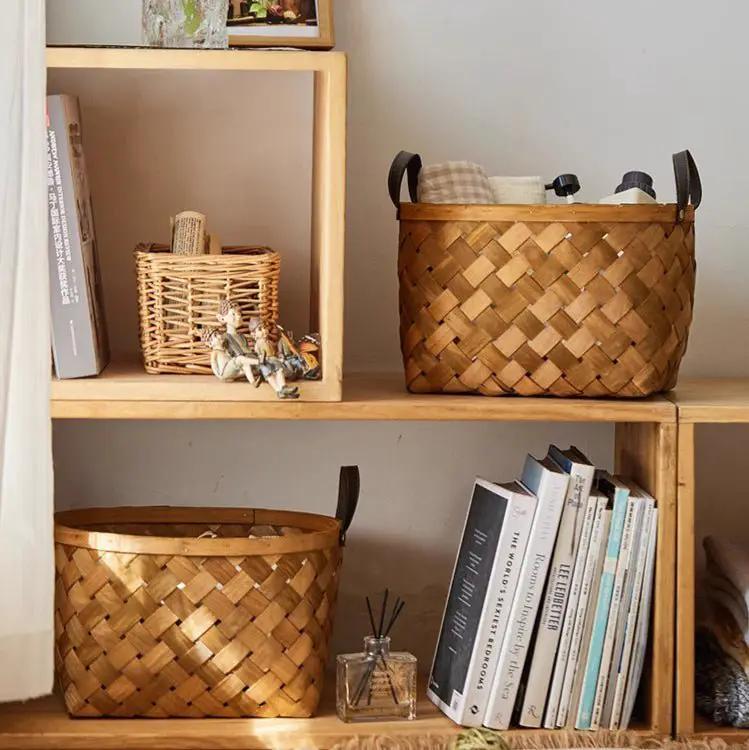 Rustic Handwoven Woodchip Basket by RusticReach