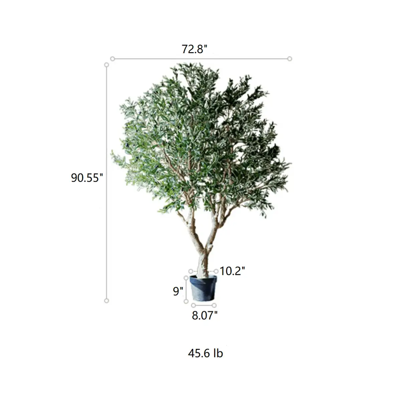 Extra Large Artificial Olive Tree 90" Tall by RusticReach