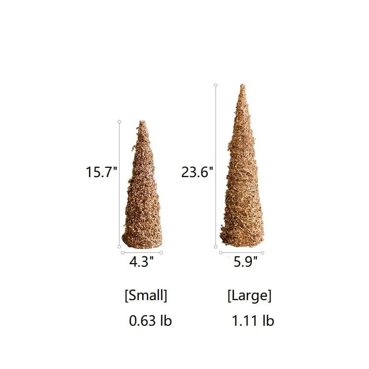 Christmas Rattan Cone Tree in Gold by RusticReach