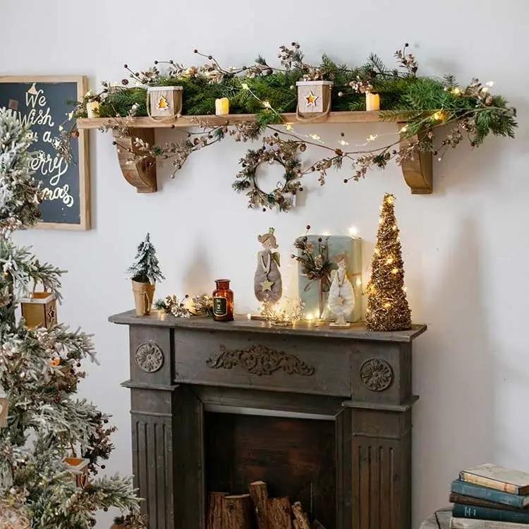 Christmas Rattan Cone Tree in Gold by RusticReach