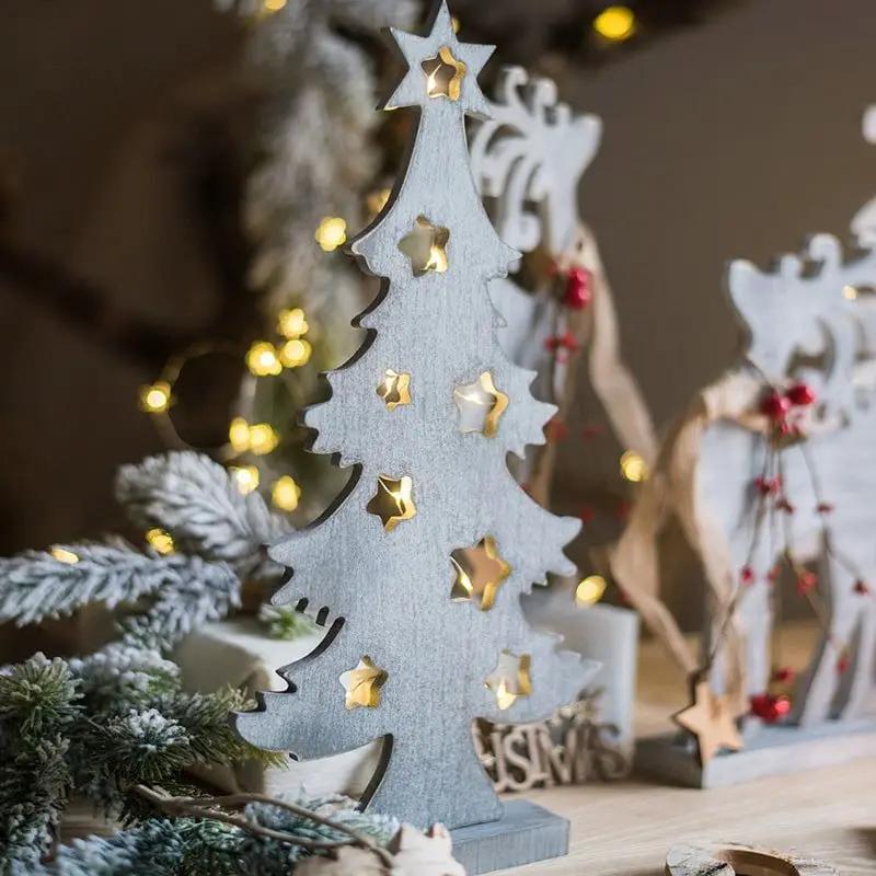 Christmas Desktop Decoration Figurines in Wood by RusticReach