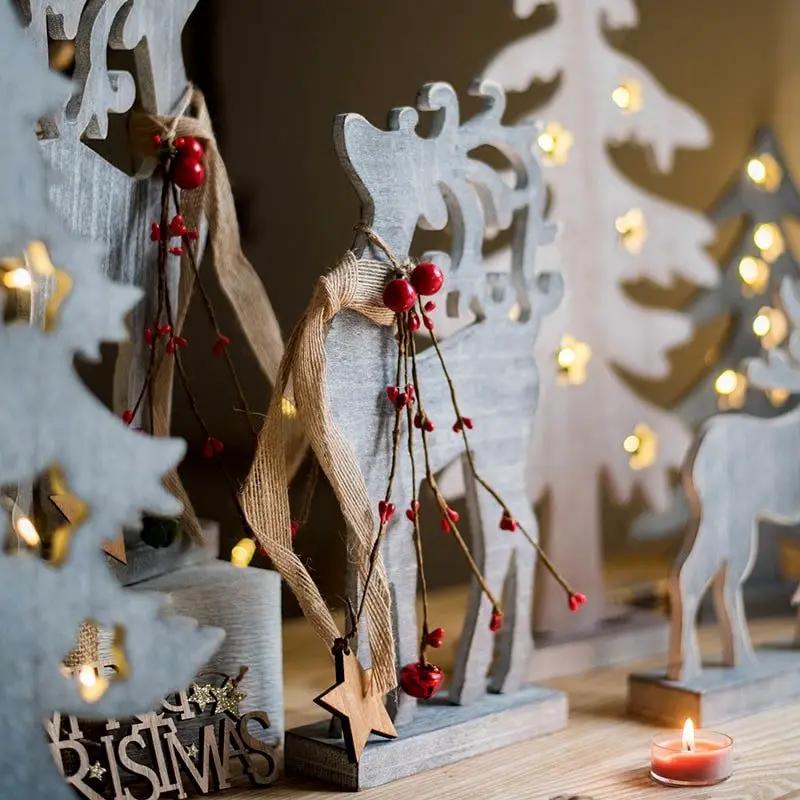 Christmas Desktop Decoration Figurines in Wood by RusticReach