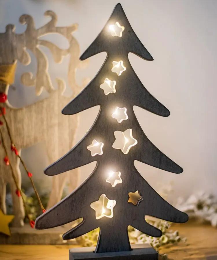 Christmas Desktop Decoration Figurines in Wood by RusticReach